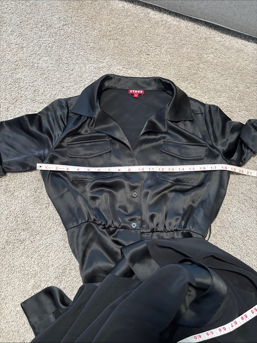 STAUD Millie Belted Satin Maxi Shirt
Dress - Picture 10 of 12